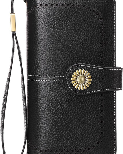 SENDEFN Wallets for Women Leather Credit Card Holder with RFID Blocking Large Capacity Wristlet | with RFID Blocking, Large Capacity, Wristlet, with RFID Blocking, Large Capacity, Wristlet