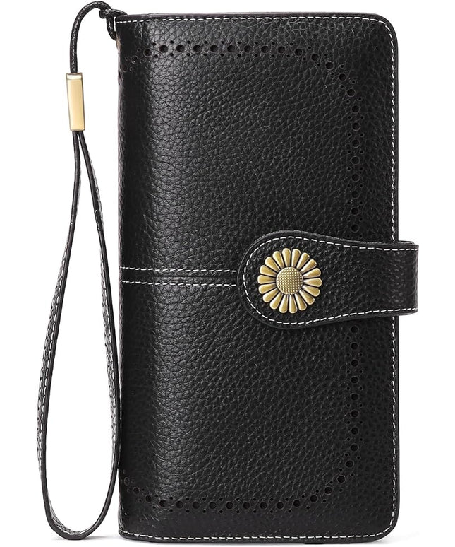 SENDEFN Wallets for Women Leather Credit Card Holder with RFID Blocking Large Capacity Wristlet | with RFID Blocking, Large Capacity, Wristlet, with RFID Blocking, Large Capacity, Wristlet