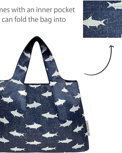 allydrew Large Foldable Tote Nylon Reusable Grocery Bags
