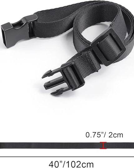 Vigorport Utility Straps Quick Release Nylon Backpack Accessory Bag Strap,Adjustable for Hiking,Travel,Outdoor Sports-4 Pack (Black, 0.75" W-40 L)
