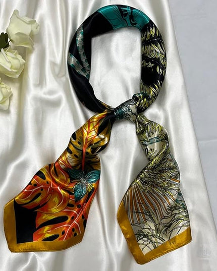 Julunar Silk Like Head Scarf for Women - Satin Large Hair Scarves - 35" Square Silk Hair Wrap for Sleeping with Gift Packed