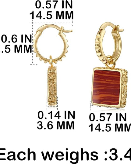 18K Gold Plated Chunky Hoop Earrings for Women Fashion Thick Gold Hoops Set Jewelry for Birthday Christmas Gifts