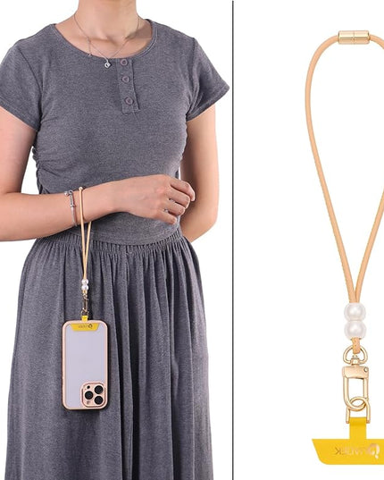 cell phone lanyard Detachable Phone Chain Strap Leather 2-in-1 phone wrist strap