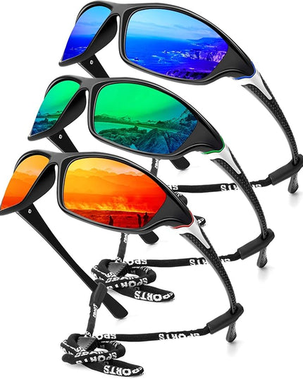 KALIYADI 4 Pack Polarized Sunglasses-Men Sports Sun-glasses: Mens Sunglasses UV Protection for Fishing Driving Cycling