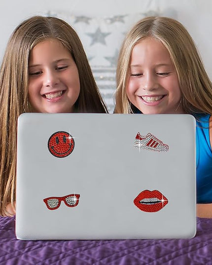 StickerBeans® Rhinestone Stickers - Red Spirit 4-Pack, 2” x 2” Each, Unique Sparkly Cut-to-Shape for Collecting, Trading, Decorating Laptops, Phone Cases, Scrapbooks, for Kids, Teens, & Adults