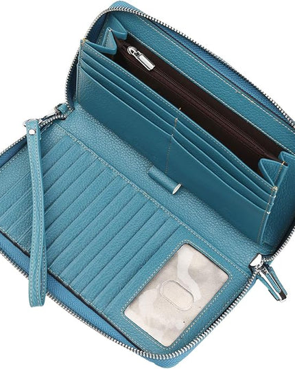 Lavemi Small Compact Women Wallet RFID Blocking Genuine Leather Bifold Purse with ID Windows