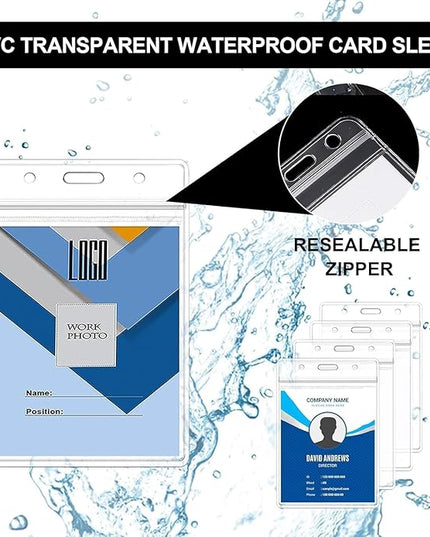 Passport Badge Holders with Lanyard, 3.5x6 Inch 12pack Heavy Duty Clear Plastic PVC Card Insert Protector Vertical Waterproof Transparent ID Badge Holder for Name Badges and Press Passes