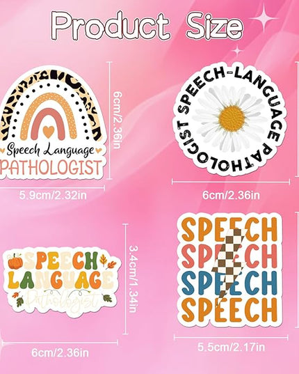Speech Language Pathologist Stickers - 100 Pcs Speech Therapy Water Bottle Stickers for Adults Therapists Teens, SLP Waterproof Scrapbook Sticker, Vinyl Decals for Laptop Journal, SLP Gifts