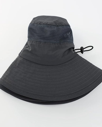 Home Prefer UPF50+ Mens Sun Hat Wide Brim Fishing Hat Womens UV Protection Cap Breathable Mesh Safari Gardening Bucket Hat
