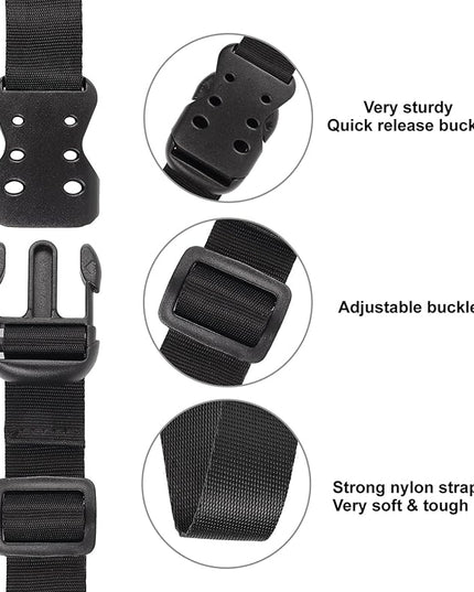 Ayaport Utility Straps with Buckle 40" Quick-Release Adjustable Nylon Straps Black 2 Pack
