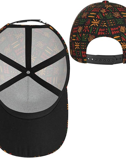 African Ethnic Tribal Style Baseball Cap for Men Women, Fashion Adjustable African Hat Casual Trucker Hats Sun Caps