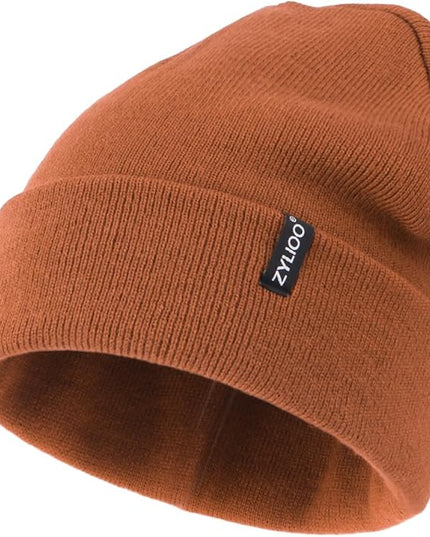 Zylioo Oversize Beanie Hats, XXL Big Size Ribbed Knit Cuffed Winter Hat for Cold Weather, Warm Skull Watch Cap