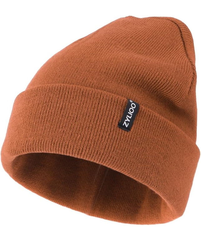 Zylioo Oversize Beanie Hats, XXL Big Size Ribbed Knit Cuffed Winter Hat for Cold Weather, Warm Skull Watch Cap