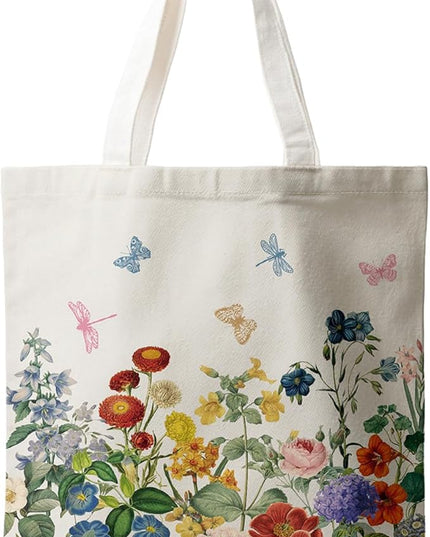 Horaldaily Canvas Tote Bag,Reusable Shoulder Tote Bag for Women Lady Casual Vacation, Shopping, Work, Gym