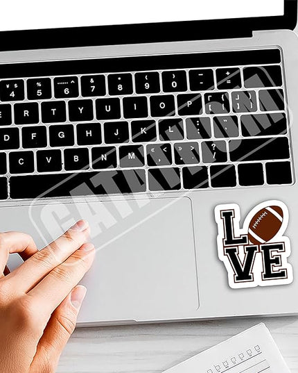 (3PCS) Love Football Sticker Decals Football Accessories Football Love, Waterproof Vinyl Decal for Laptop Tumbler Scrapbook Water Bottle Phone Case, Gift for Dad Mom Girls Football Player, 3" x 2.6 "