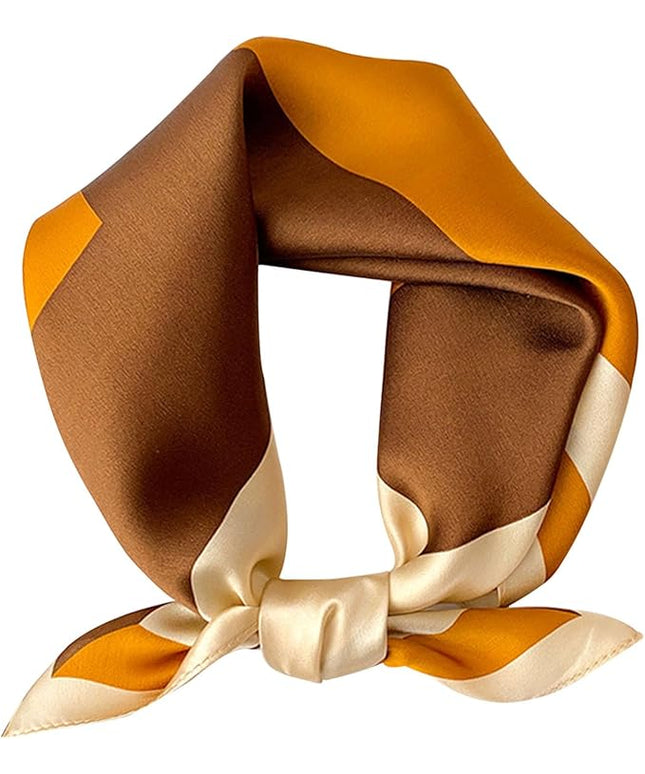 kcctoo 27.5" Mulberry Silk Feeling Head Scarf Women's Fashion Square Neck Satin Scarfs for Bag Hair Scarves Gift