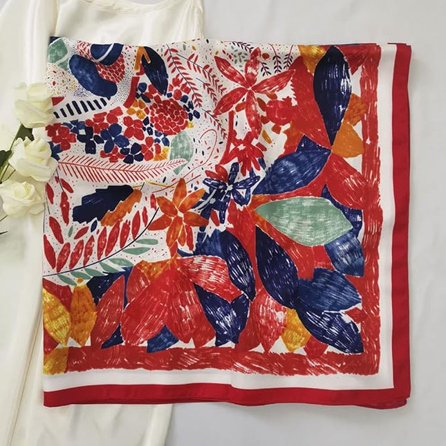 Julunar Silk Like Head Scarf for Women - Satin Large Hair Scarves - 35" Square Silk Hair Wrap for Sleeping with Gift Packed