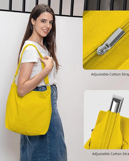 Women's blank large Size Canvas Crossbody Tote Handbags Shoulder Bag