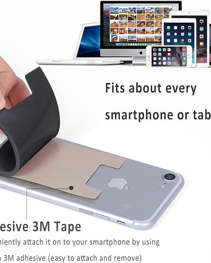 Adhesive Card Holder, 6 Pack Silicone Credit Card Holder for iPhone, Adhesive Silicone Back of Phone Wallet,Rubber Card Holder for Phone Case for iPhone 17 16 15 14 13 Pro Max,iPad,Samsung,LG,Tablet