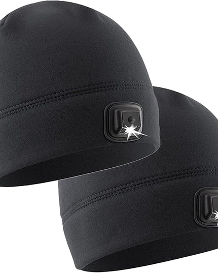 POWERCAP LED Hat Light 150 Lumens Rechargeable Fleece Beanie with Bright Built-in Headlamp Waterproof LED Warm One Size Cap