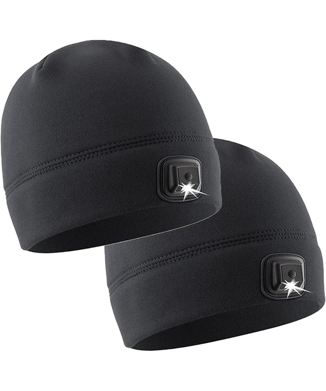 POWERCAP LED Hat Light 150 Lumens Rechargeable Fleece Beanie with Bright Built-in Headlamp Waterproof LED Warm One Size Cap