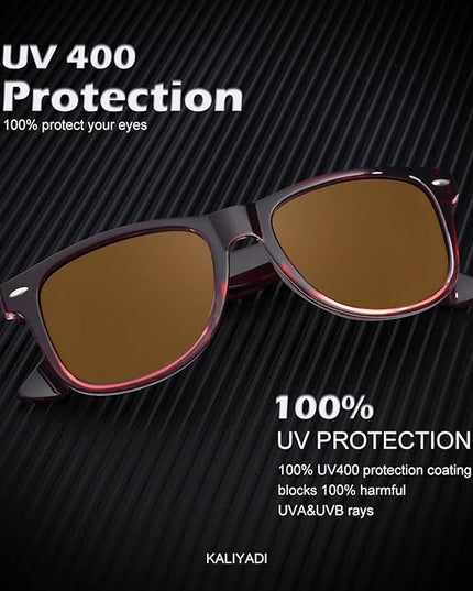 KALIYADI Polarized Sunglasses for Men and Women Matte Finish Sun glasses Color Mirror Lens UV Blocking (3 Pack)