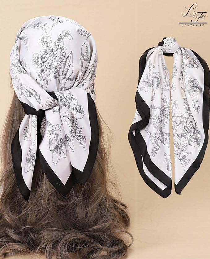 Satin Bandanas Head Scarf For Women Hair Scarves Accessories Lightweight Fashion Wrap Neck Silk Sleeping Headscarf