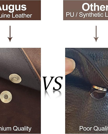 Augus Leather Small Messenger Bag For Men Crossbody Handbag Shoulder Sling Travel Bags for Men Purse Daypack Magnetic Buckle