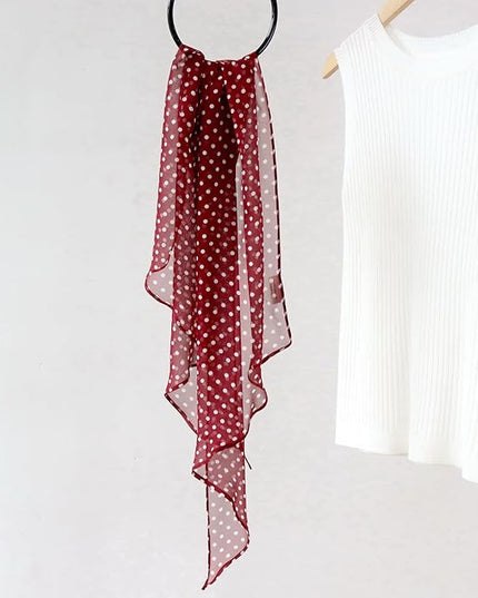 JERLA Women 100% Mulberry silk Scarf Long Large Lightweight Scarves Fashion Women Soft polka dot Print Neckerchief