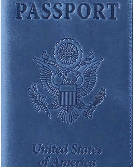 Ciana Passport Holder for Travel – PU Leather Passport Cover and Card Holder for Men & Women – Slim Passport Holder with Card Protector Slot, Travel Must Haves (Light Blue)