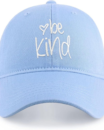 CHOK.LIDS Be Kind Trendy Womens Baseball Cap Unisex Fashion Cotton Polo Style Fun Inspirational Saying Seasonal Headwear