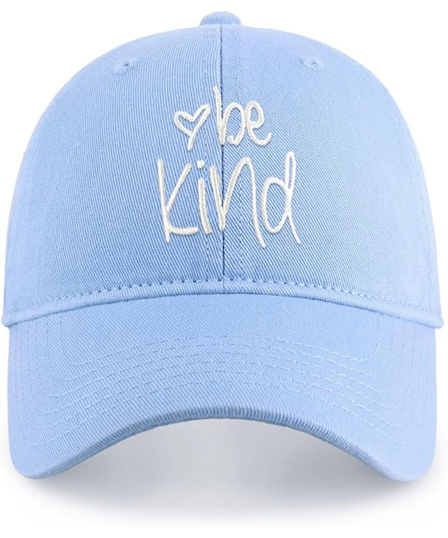 CHOK.LIDS Be Kind Trendy Womens Baseball Cap Unisex Fashion Cotton Polo Style Fun Inspirational Saying Seasonal Headwear