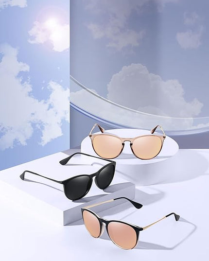 WOWSUN Retro Polarized Sunglasses Womens 2026 Trendy Round Classic Glasses