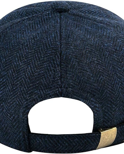 BOTVELA Wool Baseball Cap for Men Adjustable Unstructured Tweed Hat