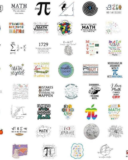 106pcs Math & Science Stickers - Funny Gifts for Women & Men, Vinyl Stickers for Laptops, Water Bottles & Notebooks