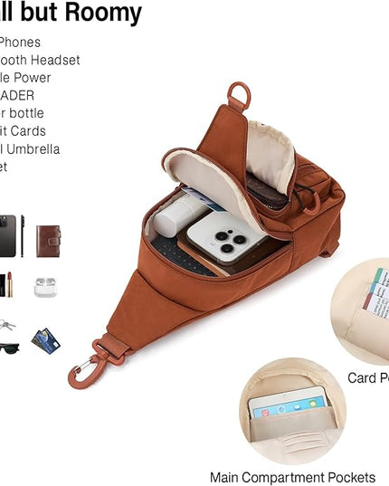 Hanke Crossbody Sling Bag for Women Men, Small & Large Casual Cross Body Sling Bags, Chest Bag for Outdoor Hiking Travel