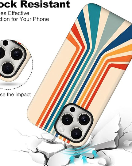 Magnetic for iPhone 13 Pro Case Cute Frog Stripes Phone Case, Summer Shockproof Slim TPU and Hard PC Protective Phone Cover Compatible with MagSafe Designed for Women Girls
