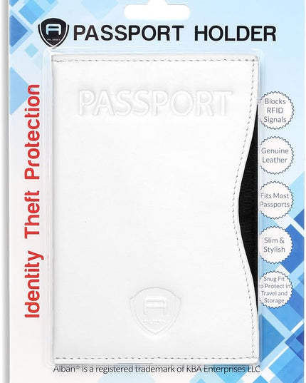 Alban RFID Passport Holder Women Men RFID Blocking Travel Passport Wallet Case Genuine Leather Passport Cover porta pasaporte