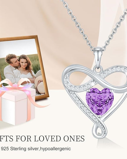 925 Sterling Silver Infinity Necklace - Exquisite Silver Jewelry for Women, Love Heart Necklace for Birthday, Anniversary, Valentine’s Day - Ideal Gift for Girlfriend, Wife, Mom, or Her