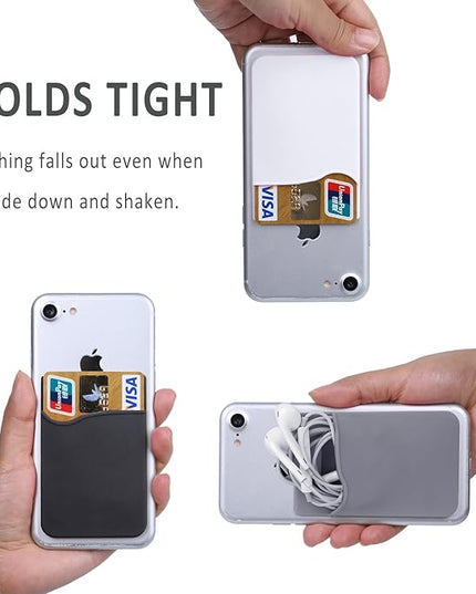 Adhesive Card Holder, 6 Pack Silicone Credit Card Holder for iPhone, Adhesive Silicone Back of Phone Wallet,Rubber Card Holder for Phone Case for iPhone 17 16 15 14 13 Pro Max,iPad,Samsung,LG,Tablet
