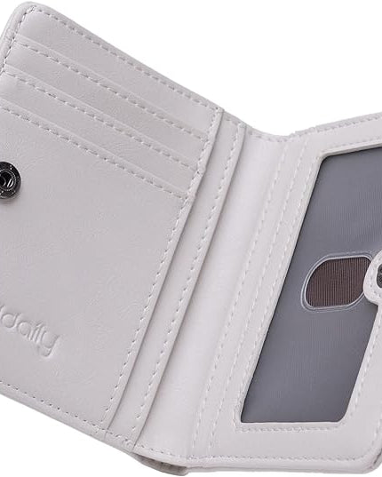 Alldaily Small RFID Wallet for Women Slim Compact Bifold Pocket Ladies Travel Mini Purse (White)