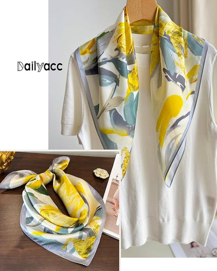 Dailyacc Hair Bandanas Scarf For Women Lightweight Fashion Neck Silk Satin Head Scarves For Sleeping Handbags Scarf