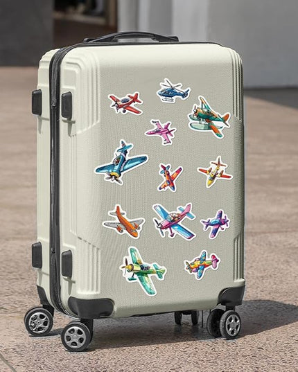 Pack 50 Pcs Cute Cool Airplane Stickers for Water Bottles Funny Laptop Luggage Computer Scrapbooking Case Teens Girls Boys Adults Waterproof Aesthetic Sticker Small Vinyl Decals