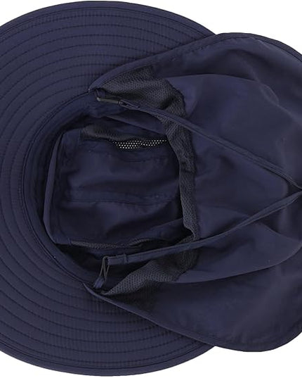 Home Prefer UPF 50+ Mens Wide Brim Fishing Hat with Neck Flap Sun Hat for Men Women Sun Protection Cap