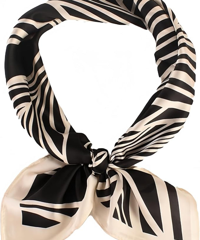 MINIDORA Satin Scarves for Women 27.5 × 27.5 inches Medium Square Elegant Silk Feeling Head Scarf