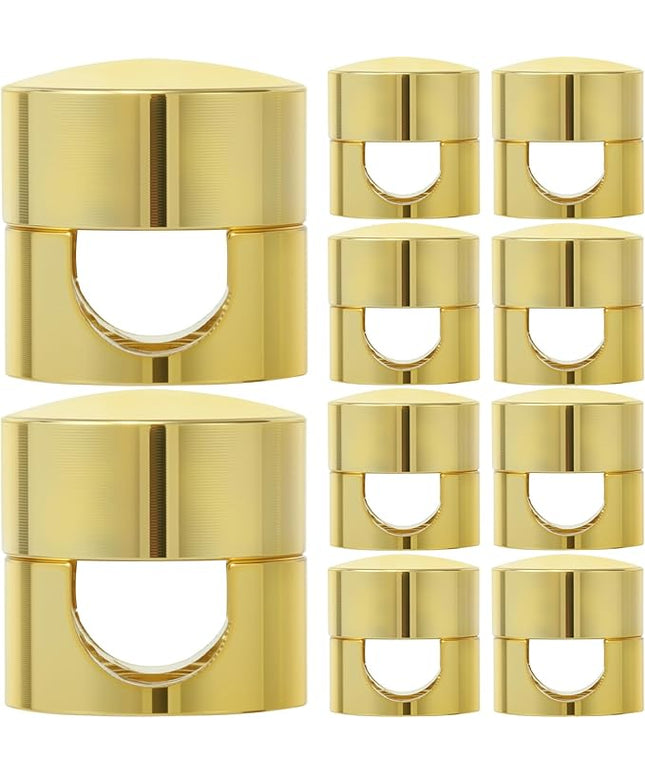 10 Sets Charger Holders for Cords, Gold Color Adjustable Cable Anchor Holders, Adhesive Metal Cord Clips, Cable Management Wire Organizers for Desk, Office, Nightstand