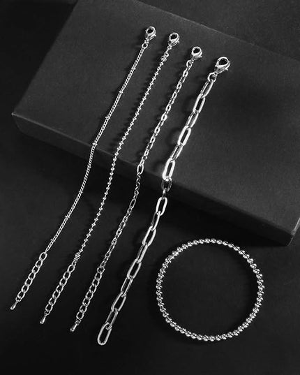 Waterproof Gold Chain Bracelet For Women Non Tarnish,14K Gold Plated Link Dainty Bracelets Stake Layered Bracelet Set Hypoallergen Gold Jewelry