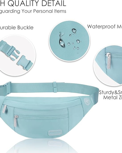 MAXTOP Large Crossbody Fanny Pack with 4-Zipper Pockets,Gifts for Enjoy Sports Festival Workout Traveling Running Casual Hands-Free Wallets Waist Pack Phone Bag Carrying All Phones
