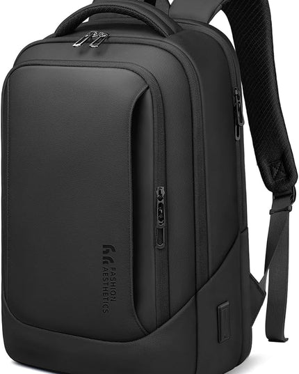 hk Laptop Backpack for Men with USB Charging Port Water-Resistant for 17.3 Inch Computer Bag Durable High-Tech Daypack Casual Backpack for Business Work College Weekender Travel- Black