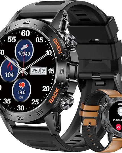 SUNKTA Military Smartwatches for Men,120 Sports Modes Smart Watches with Bluetooth Call (Answer/Dial Calls), 5ATM Waterproof Rugged Tactical Fitness Tracker 1.39''HD Smart Watch for iPhone Android